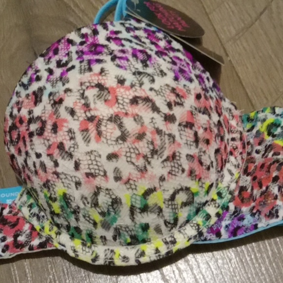 No Boundries-Multi-Color Leopard Print Padded Push Up Multi-Way Straps Bra-32B - Picture 6 of 8